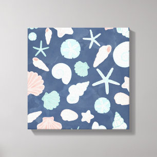 zeeschelpenpatroon canvas afdruk