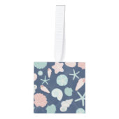 zeeschelpenpatroon kubus ornament (Voorkant)