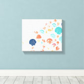 zeeschelpstrand canvas afdruk (Insitu (Houten vloer))