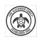 Zeeschildpad #5 Familienaam Datum Opgericht Touw F Zelfinktende Stempel (Design)