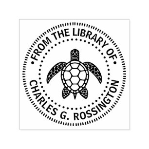 Zeeschildpad #5N Bibliotheek Boeknaam Zelfinktende Stempel