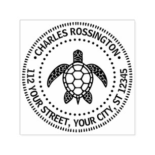 Zeeschildpad #5N Naam Retouradres Zelfinktende Stempel