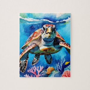Zeeschildpad Aquarel Tropische Oceaan Legpuzzel