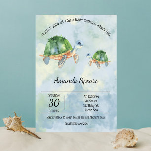 Zeeschildpad - Baby Shower Kaart