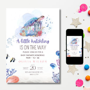 Zeeschildpad Baby Shower Onder De Zee Baby Jongen Kaart