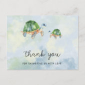 Zeeschildpad - babyshower bedankje briefkaart (Voorkant)