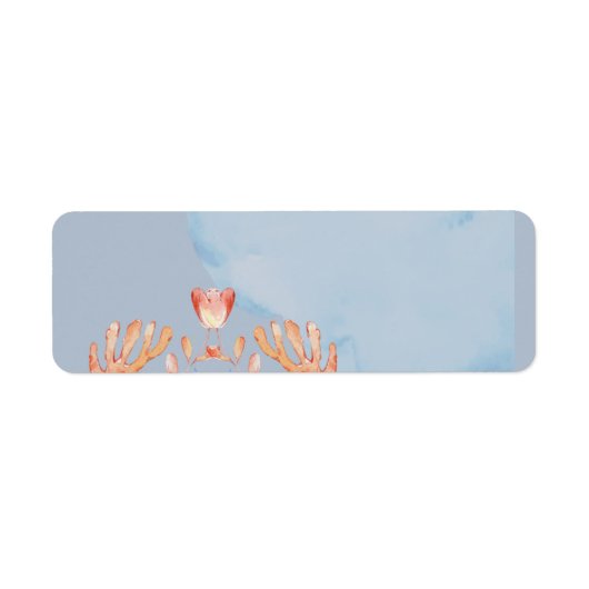 Zeeschildpad Bruiloft met Bruid en Bruidegom Etiket (Voorkant)