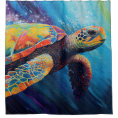 Zeeschildpad Douchegordijn (Voorkant)