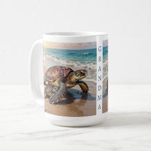 Zeeschildpad en Baby Illustratie   Gepersonaliseer Koffiemok