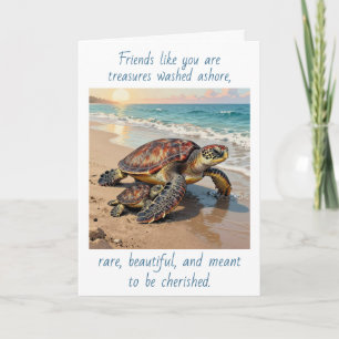 Zeeschildpad en Baby Illustratie Vriendschap Kaart
