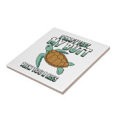 Zeeschildpad Grappig Tegeltje (Zijkant)