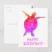 Zeeschildpad HAPPY BIRTHDAY! Briefkaart (Voorkant / Achterkant)