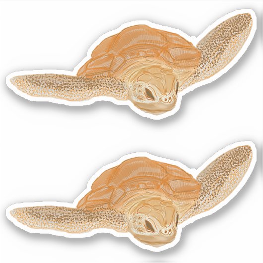 Zeeschildpad in water - transparant. sticker (Voorkant)