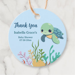 Zeeschildpad Kleine Broedeling Baby Shower Bedankjes Labels