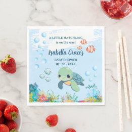 Zeeschildpad Kleine Broedeling Baby Shower Lunch Servet