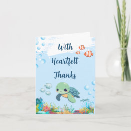 Zeeschildpad Kleine Broedeling Babyfeest Bedankkaart