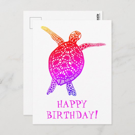 Zeeschildpad Landschildpad GEFELICITEERD MET JE VE Briefkaart (Voorkant / Achterkant)