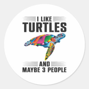 Zeeschildpad Landschildpad Ik Hou Van Schildpadden Ronde Sticker