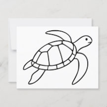 Zeeschildpad Lijnkunst – Minimalistisch Zee Dier