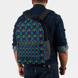 Zeeschildpad & Lotus Bloem Patroon Bedrukte Rugzak