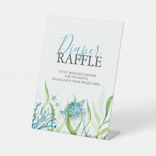 Zeeschildpad Luier Raffle Baby Shower Tafel Signaa Reclamebord Met Voetstuk