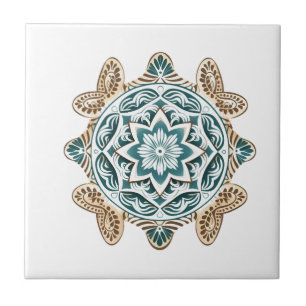 Zeeschildpad Mandala Kunst Tegeltje