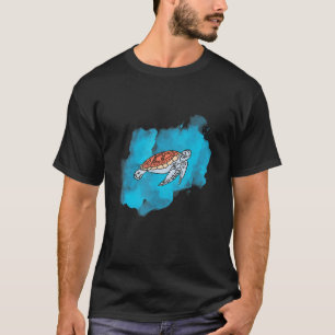 Zeeschildpad Met Zeewater Voor Tropisch T-shirt