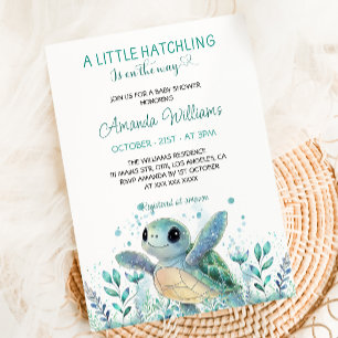 Zeeschildpad Mooie Baby Shower  Kaart