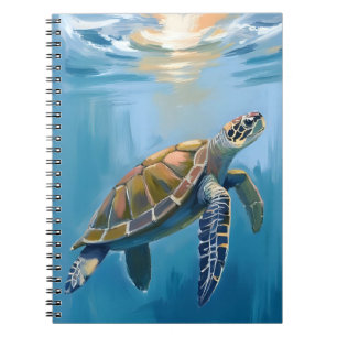 Zeeschildpad Oceaan Dier Aquarel Notitieboek