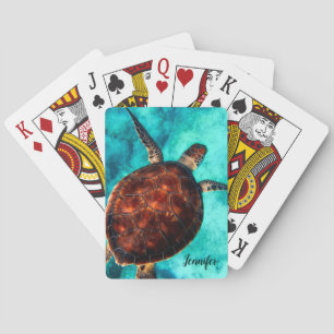 Zeeschildpad Ontwerp Persoonlijke Speelkaarten