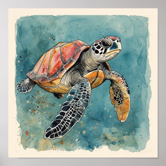 Zeeschildpad Poster (Voorkant)
