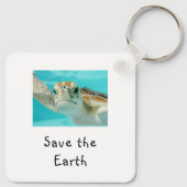 Zeeschildpad Red de Aarde Sleutelhanger (Achterkant)