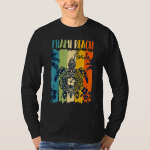 Zeeschildpad Retro Miami Beach Florida Gezinsvakan T-shirt