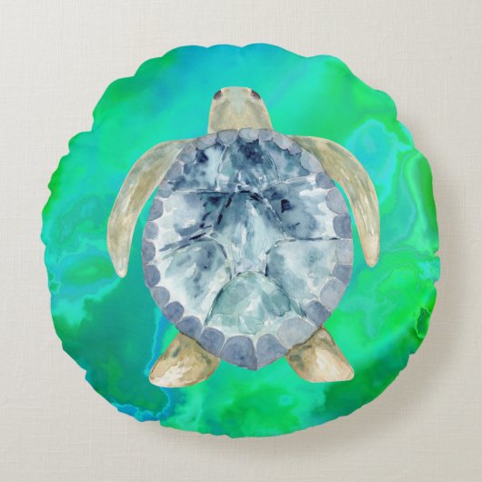 Zeeschildpad splash citaat rond kussen (Voorkant)