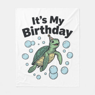 Zeeschildpad Verjaardag Shirt Ontwerp_1 Fleece Deken