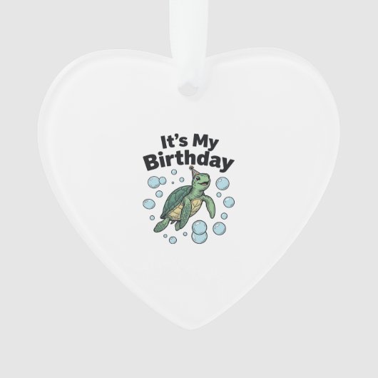 Zeeschildpad Verjaardag Shirt Ontwerp_1 Ornament (voorkant)