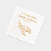 Zeeschildpad Verjaardagsfeest Viering #7 Naam Datu Folie Servetten (Links)