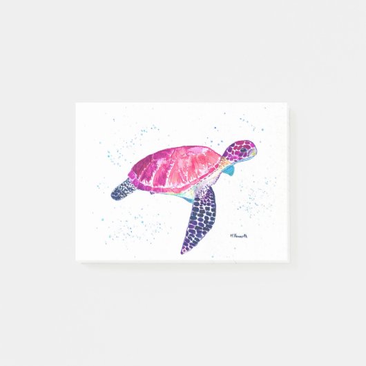 Zeeschildpad waterverf oceaan Hawaiaans tropisch Post-it® Notes (Voorkant)