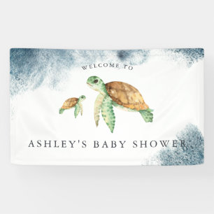 Zeeschildpad Welkomstbanner voor babyfeestje in Spandoek