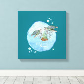 Zeeschildpadden BFFs - Persoonlijke Cadeaus voor B Canvas Afdruk (Insitu (Houten vloer))
