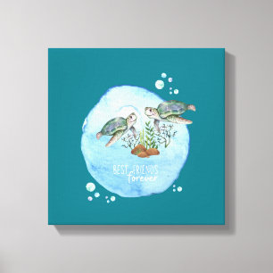 Zeeschildpadden BFFs - Persoonlijke Cadeaus voor B Canvas Afdruk