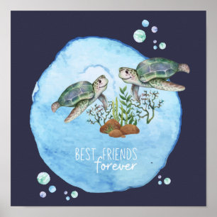 Zeeschildpadden BFFs - Persoonlijke Cadeaus voor B Poster