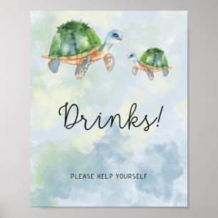 Zeeschildpadden - Dranken Poster