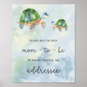 Zeeschildpadden - Help de Busy Moeder Adres Poster