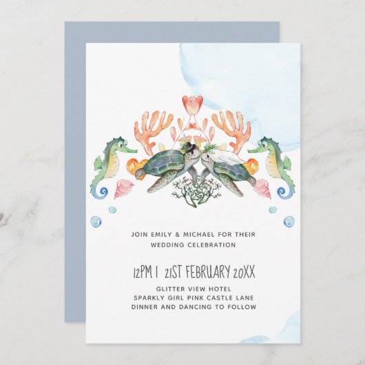 Zeeschildpadden Trouwen met Bruid en Bruidegom (Voorkant / Achterkant)