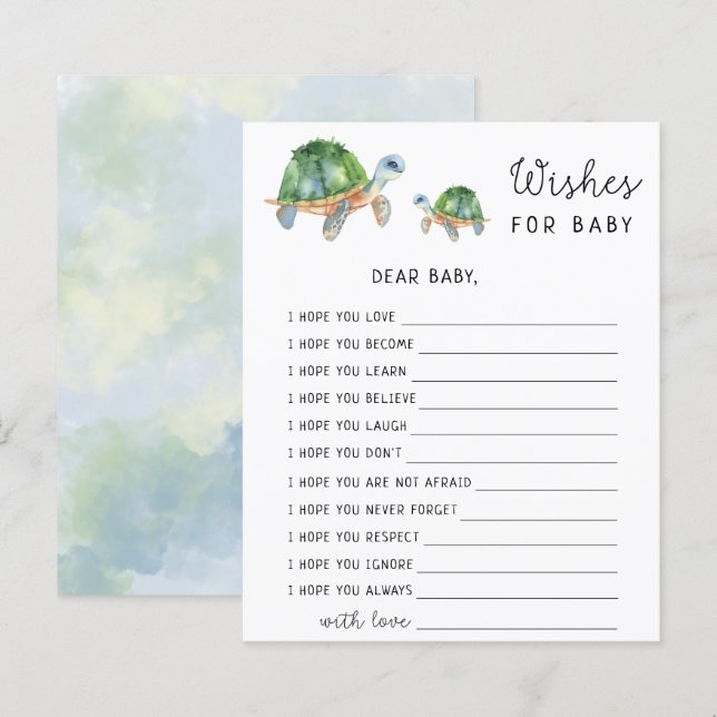 Zeeschildpadden - Wensen voor baby (Voorkant / Achterkant)