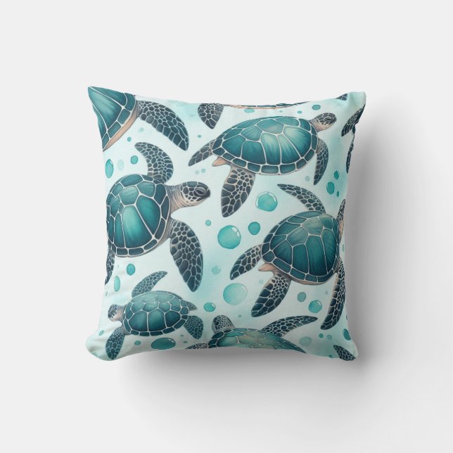 Zeeschildpadleven Kussen (Voorkant)