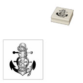 Zeeschip met anker 	rubberstempel (Gestempeld)
