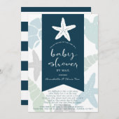 Zeeschols Navy Blue Baby shower per post Kaart (Voorkant / Achterkant)