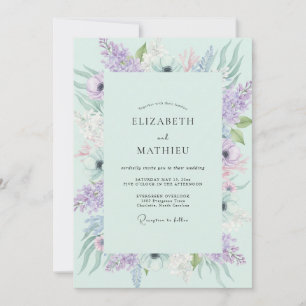 Zeeschuim Amethyst Anemone Bruiloft Kaart